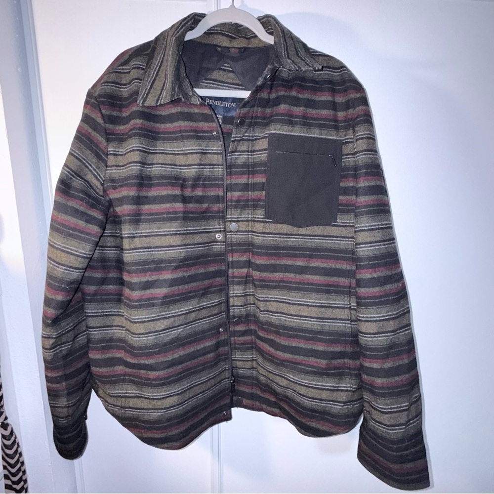 Pendleton Gray and Red Striped Jacket - image 1